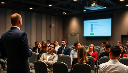 Jonas Pires apresentando palestra para executivos