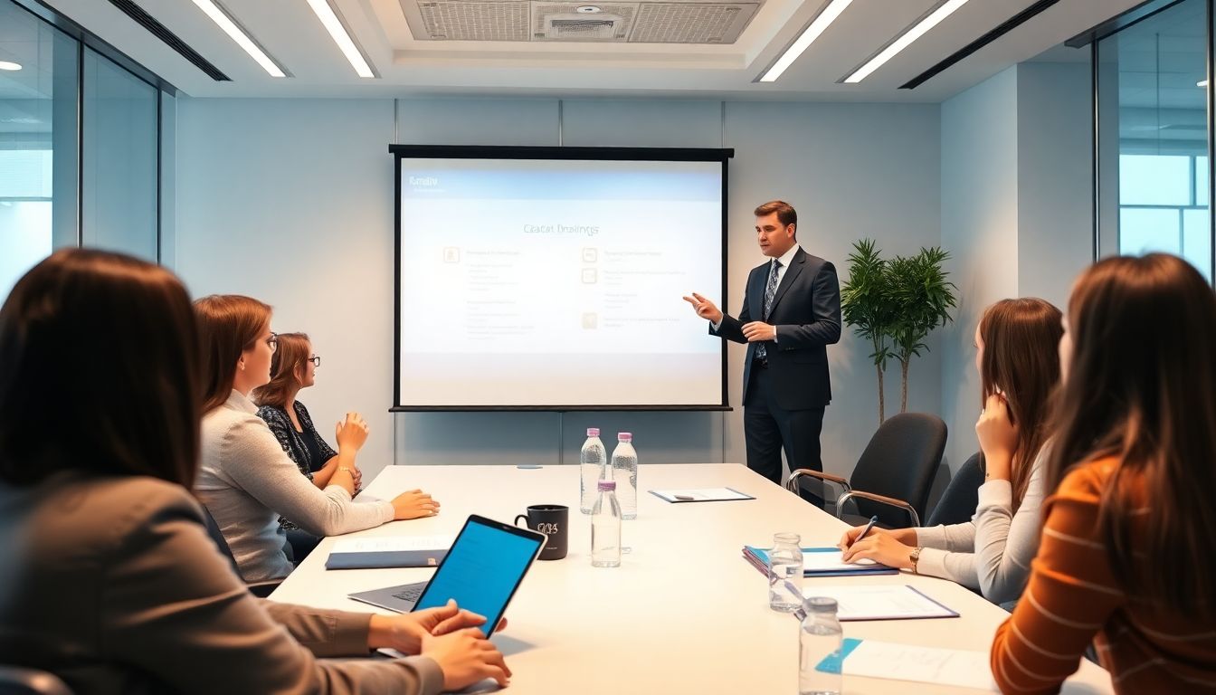 Sessão de treinamento corporativo conduzida por Jonas Pires